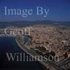 Aerial view over Palma Cathedral and Parc de La Mar.