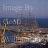 GW01990-50 = Cutty Sark Tall Ship AMERIGO VESPUCCI plus part of hospitality village plus DAR MEODZIEZY behind in the Port of Palma de Mallorca, Baleares, Spain.