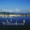 GW02450-32 = Early morning yachts + Santa Eulalia marina, Ibiza, Baleares, Spain. 1996.