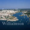 GW05620-32 = Aerial scene over the sea approaches to the City and Port of Mahon, Menorca, Baleares, Spain. 1999. 