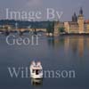 GW20915-50 = Tourist boat on the River Vltava - with Charles bridge and Old Town ahead, Prague, Czech Repulic.