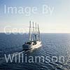 Sail Cruise ship "Wind Star" sailing south from Ibiza.