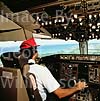GW01206-32 = Puerto Plata airport, Santa Dominica ahead, flight deck scene on Spanair Boeing 767 aircraft.