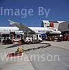 GW14040-50 = Scene at the Airport of Palma de Mallorca ( GB Airways Airbus A320-200 reg G-TTOG in BA livery on pier during refuelling from ramp htdrant ), Balearic Islands, Spain.