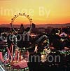 GW01550 = The famous Ferris Wheel and the Prater Funfair at sunset. Vienna, Austria. Aug 1995. 